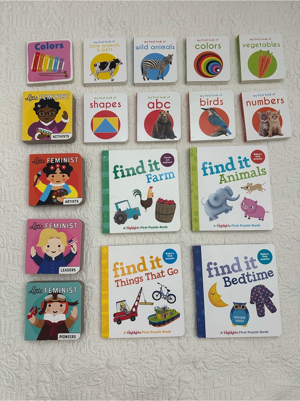 Board Book Bundle | 16 Educational Books + Highlights Find It + Little Feminist